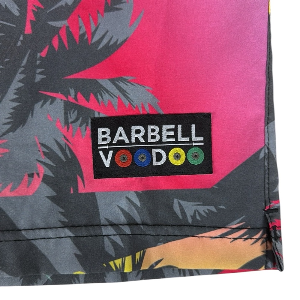 Barbell Voodoo Pink Hawaiian Drawstring Crossfit Gym Shorts w/ Pockets XXL READ - Picture 4 of 6